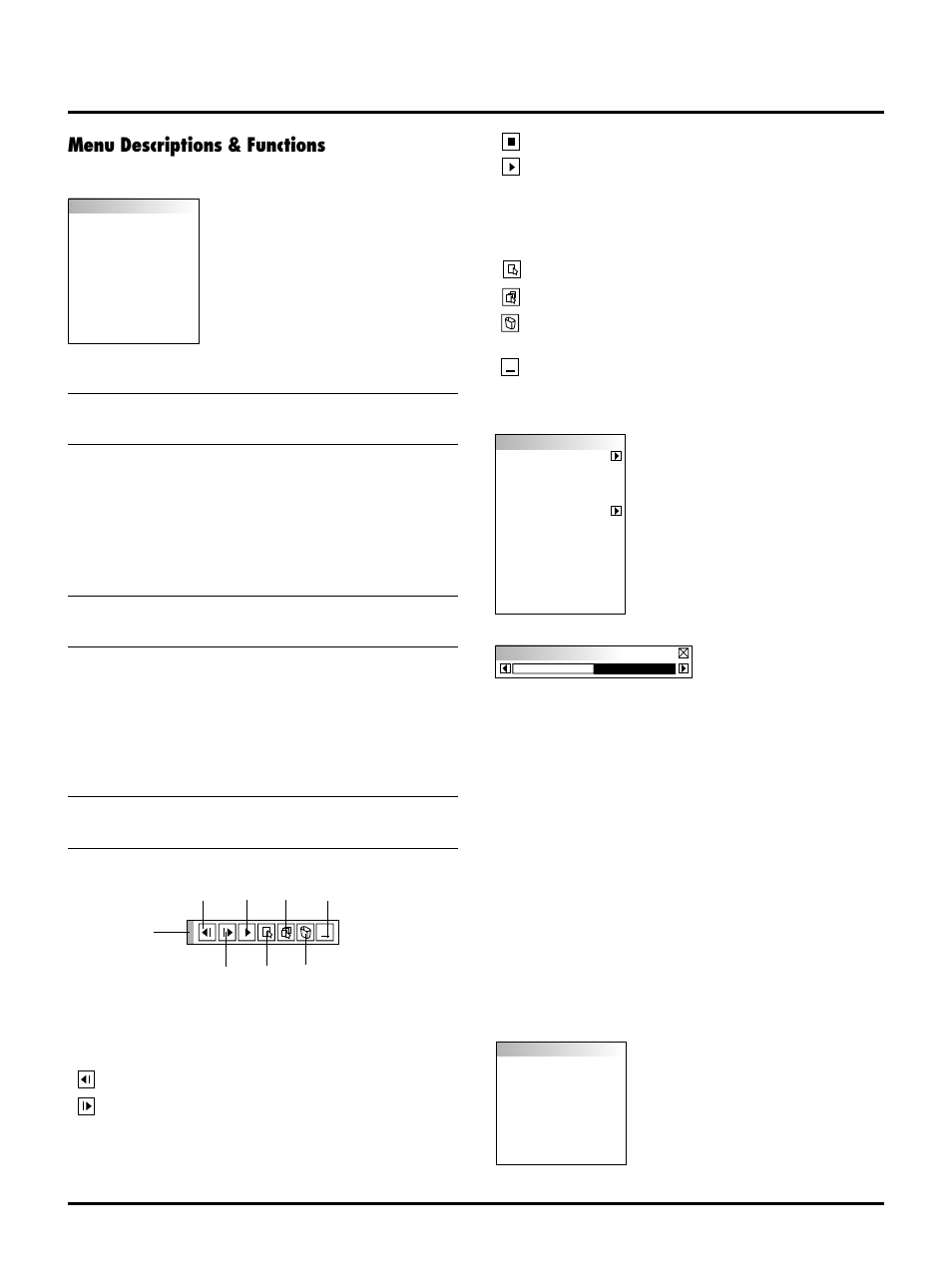 Menu descriptions & functions | NEC MT1040 User Manual | Page 20 / 42