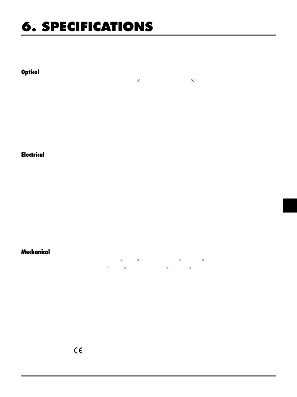 Specifications, Electrical, Mechanical | NEC MT1040 User Manual | Page 37 / 42