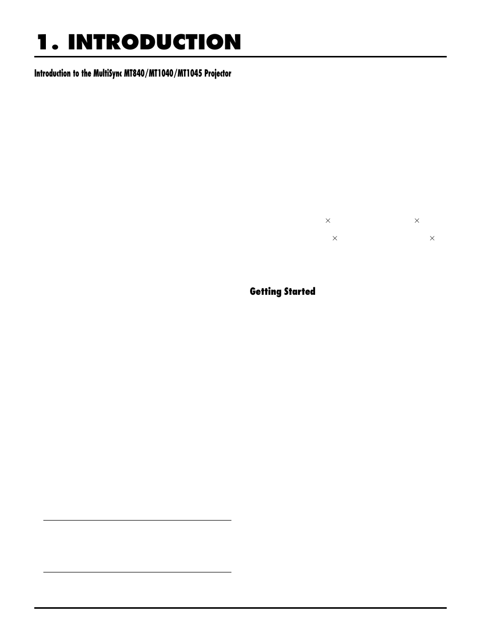 Introduction, Getting started | NEC MT1040 User Manual | Page 6 / 42