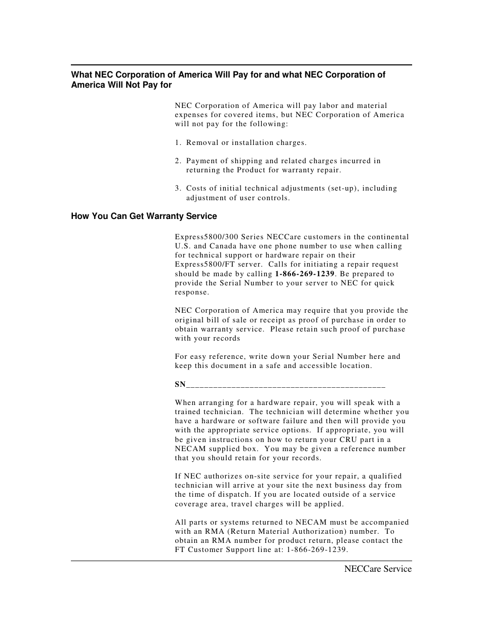 NEC NECCare Standard/300 User Manual | Page 8 / 11