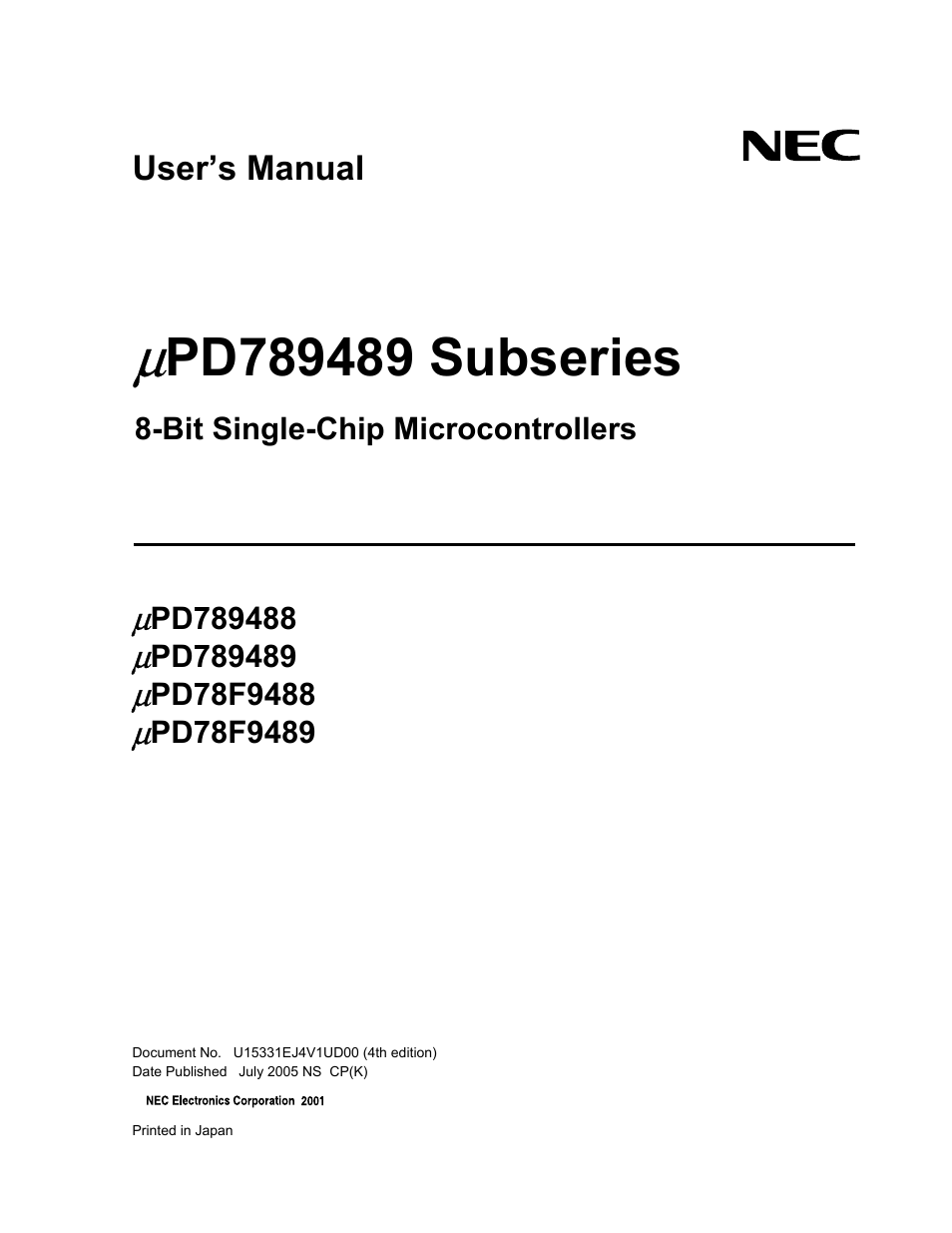 NEC PD78F9488 User Manual | 388 pages