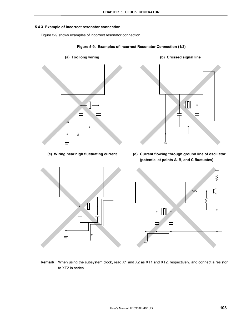 3 example of incorrect resonator connection | NEC PD78F9488 User Manual | Page 103 / 388