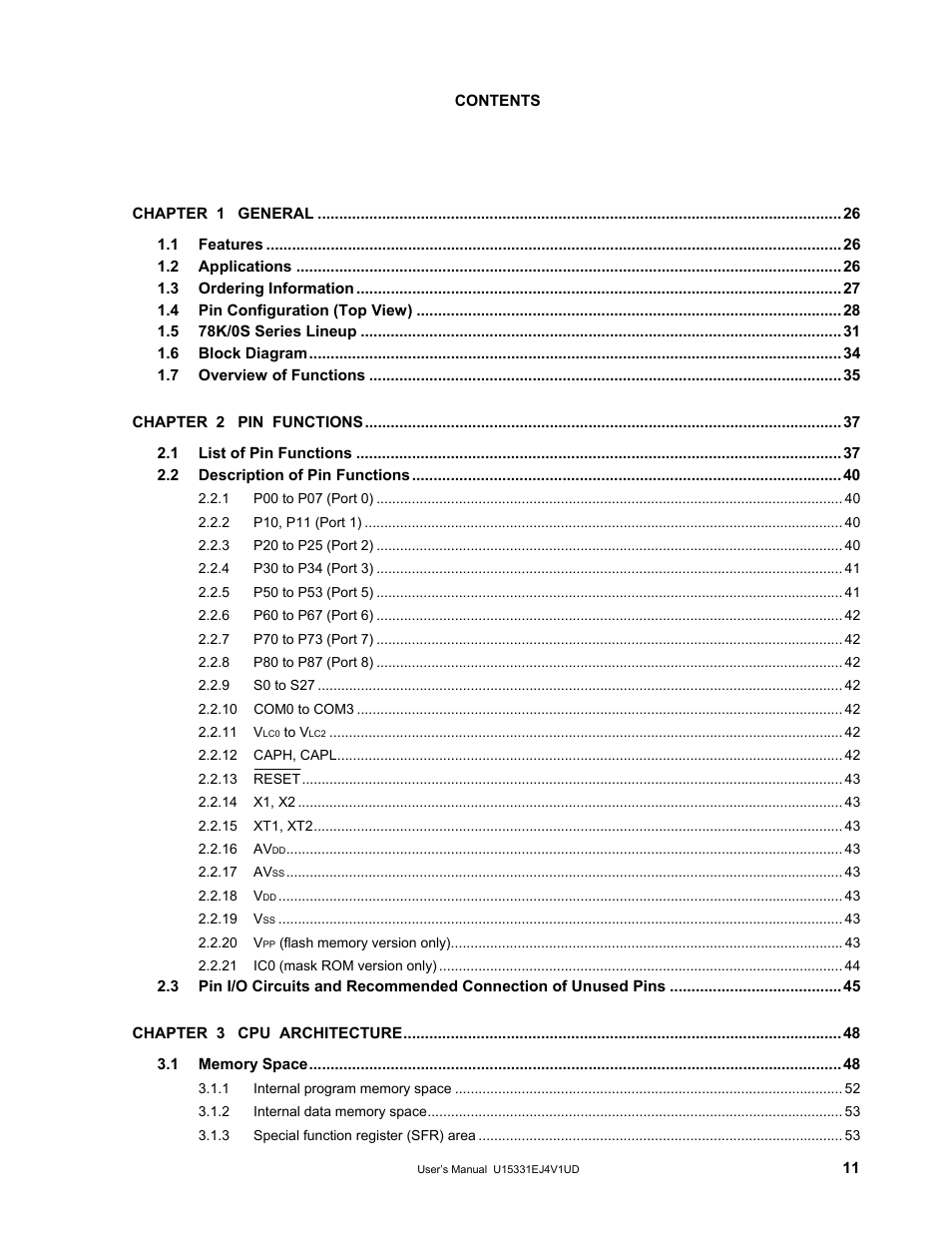NEC PD78F9488 User Manual | Page 11 / 388
