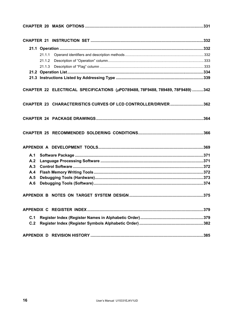 NEC PD78F9488 User Manual | Page 16 / 388