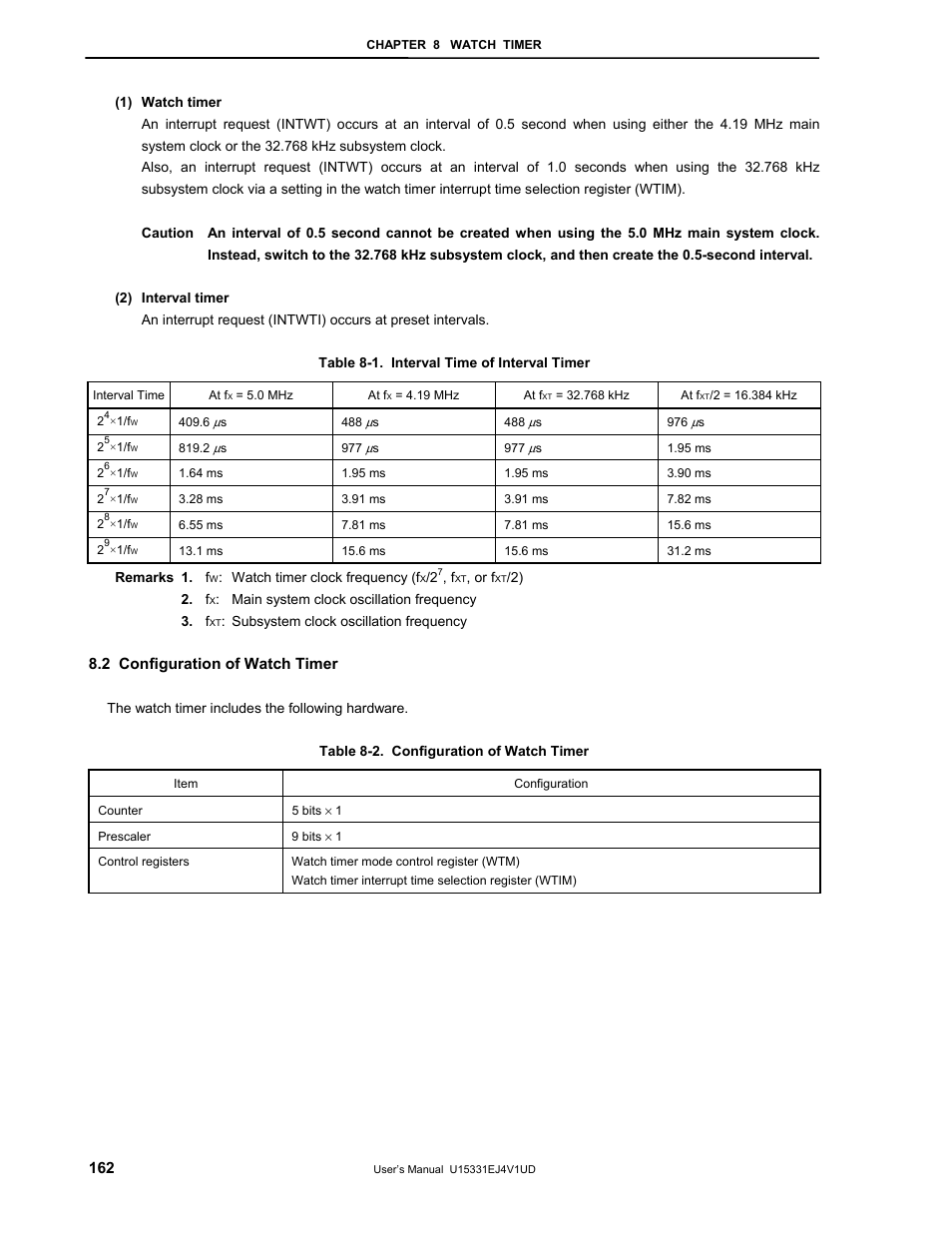 2 configuration of watch timer | NEC PD78F9488 User Manual | Page 162 / 388