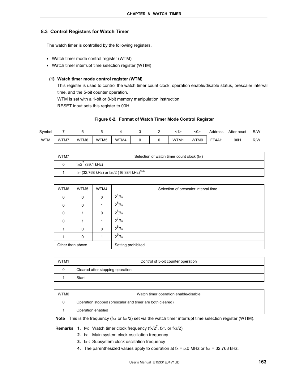 3 control registers for watch timer | NEC PD78F9488 User Manual | Page 163 / 388