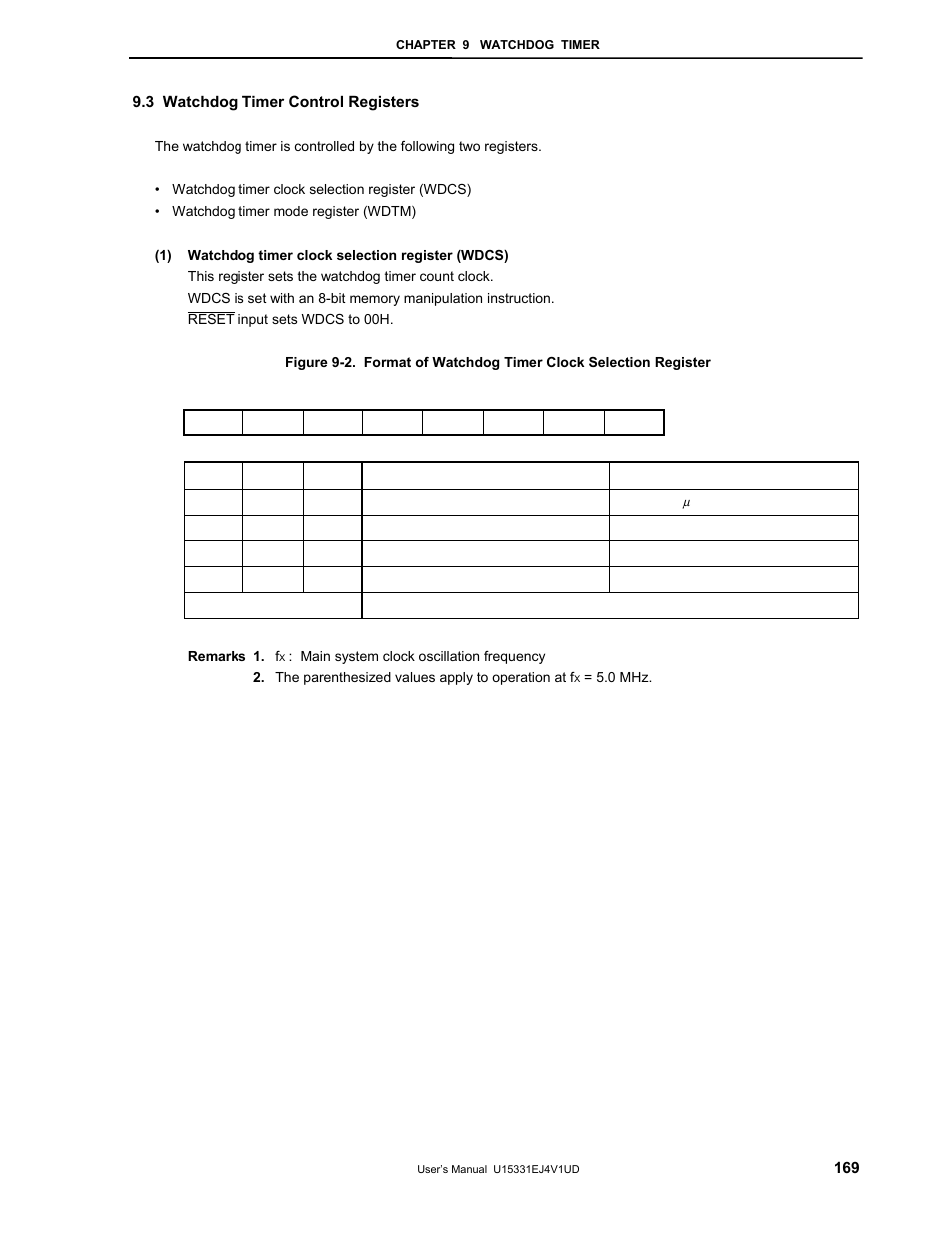 3 watchdog timer control registers | NEC PD78F9488 User Manual | Page 169 / 388