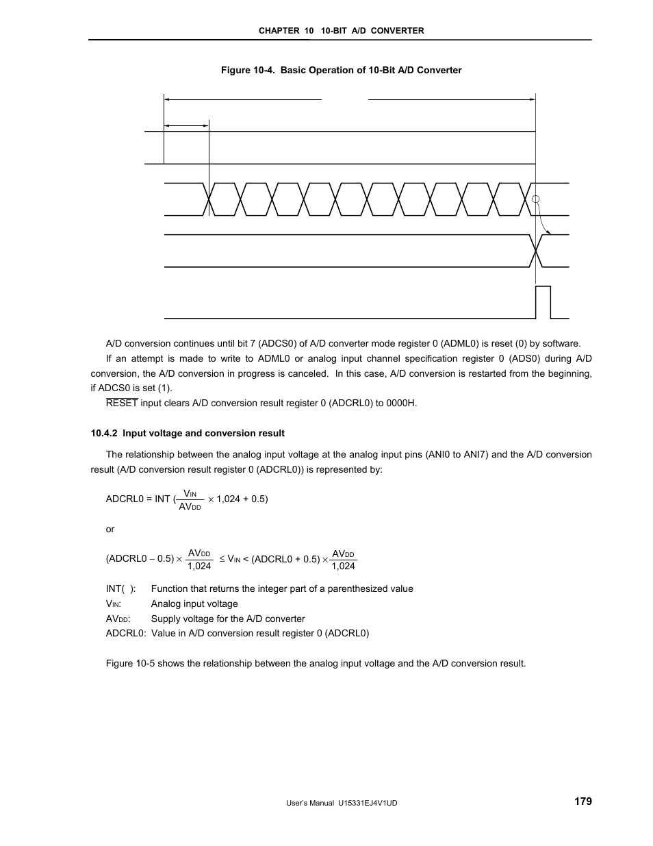 2 input voltage and conversion result | NEC PD78F9488 User Manual | Page 179 / 388