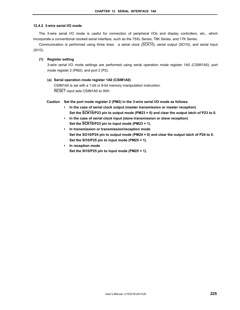 2 3-wire serial i/o mode | NEC PD78F9488 User Manual | Page 225 / 388