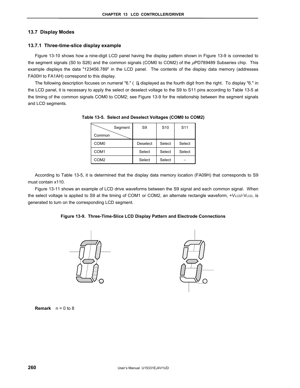 7 display modes, 1 three-time-slice display example | NEC PD78F9488 User Manual | Page 260 / 388