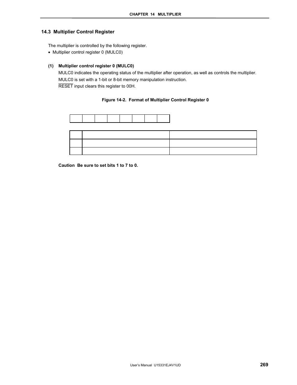 3 multiplier control register | NEC PD78F9488 User Manual | Page 269 / 388