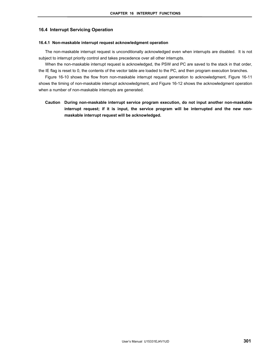 4 interrupt servicing operation | NEC PD78F9488 User Manual | Page 301 / 388