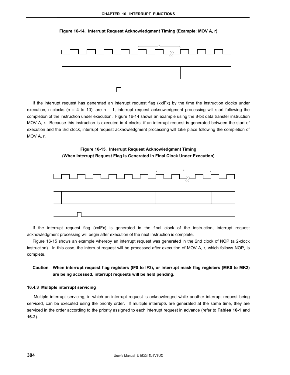 3 multiple interrupt servicing | NEC PD78F9488 User Manual | Page 304 / 388