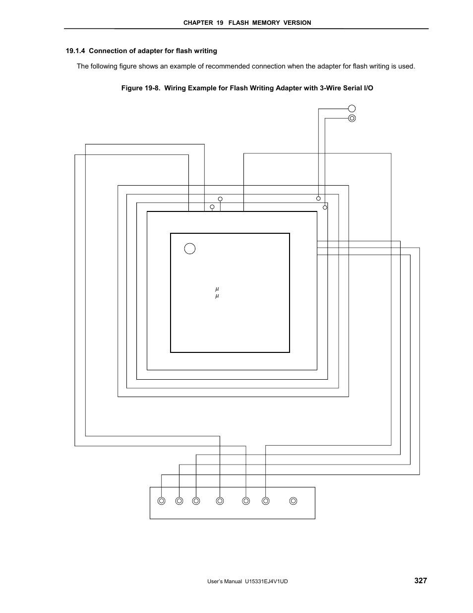 4 connection of adapter for flash writing | NEC PD78F9488 User Manual | Page 327 / 388