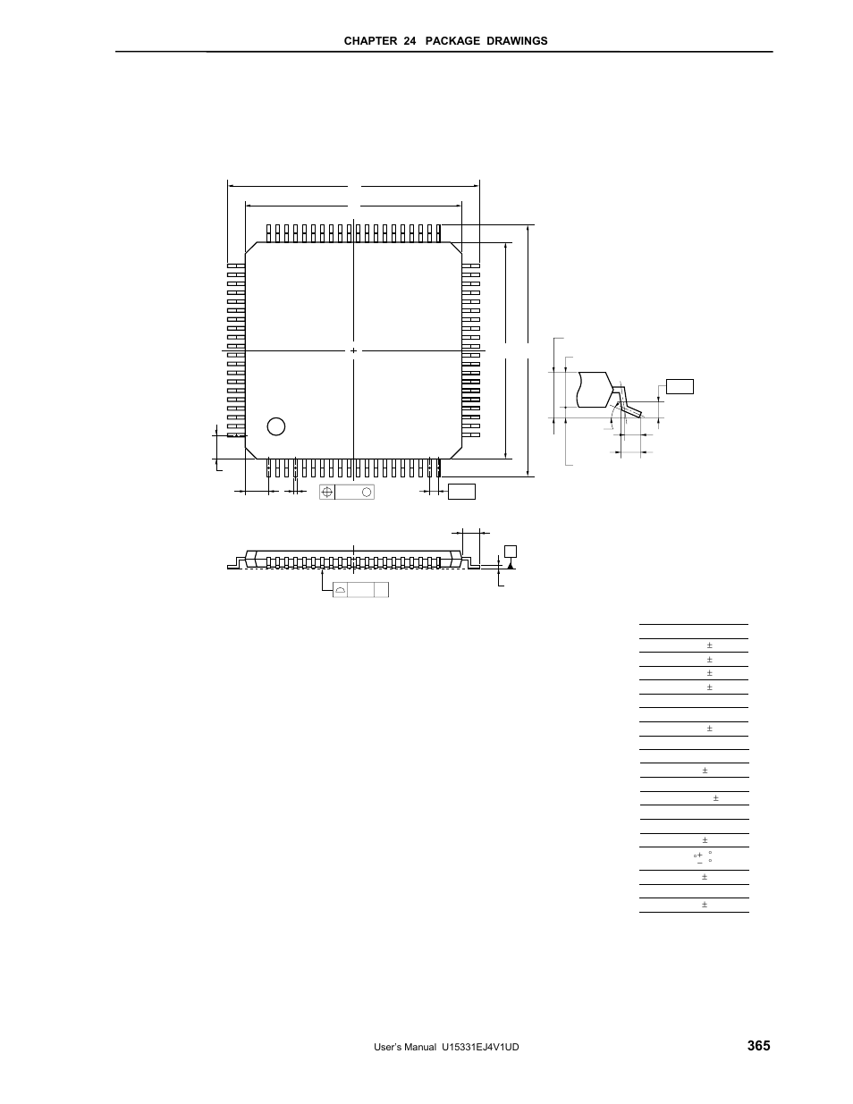 Pin plastic tqfp (fine pitch) (12x12) | NEC PD78F9488 User Manual | Page 365 / 388