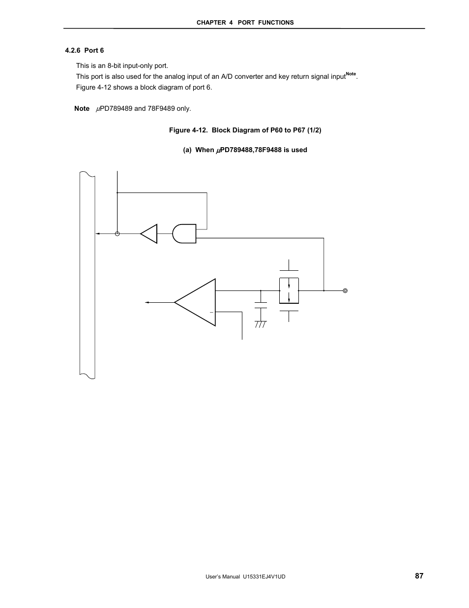 6 port 6 | NEC PD78F9488 User Manual | Page 87 / 388