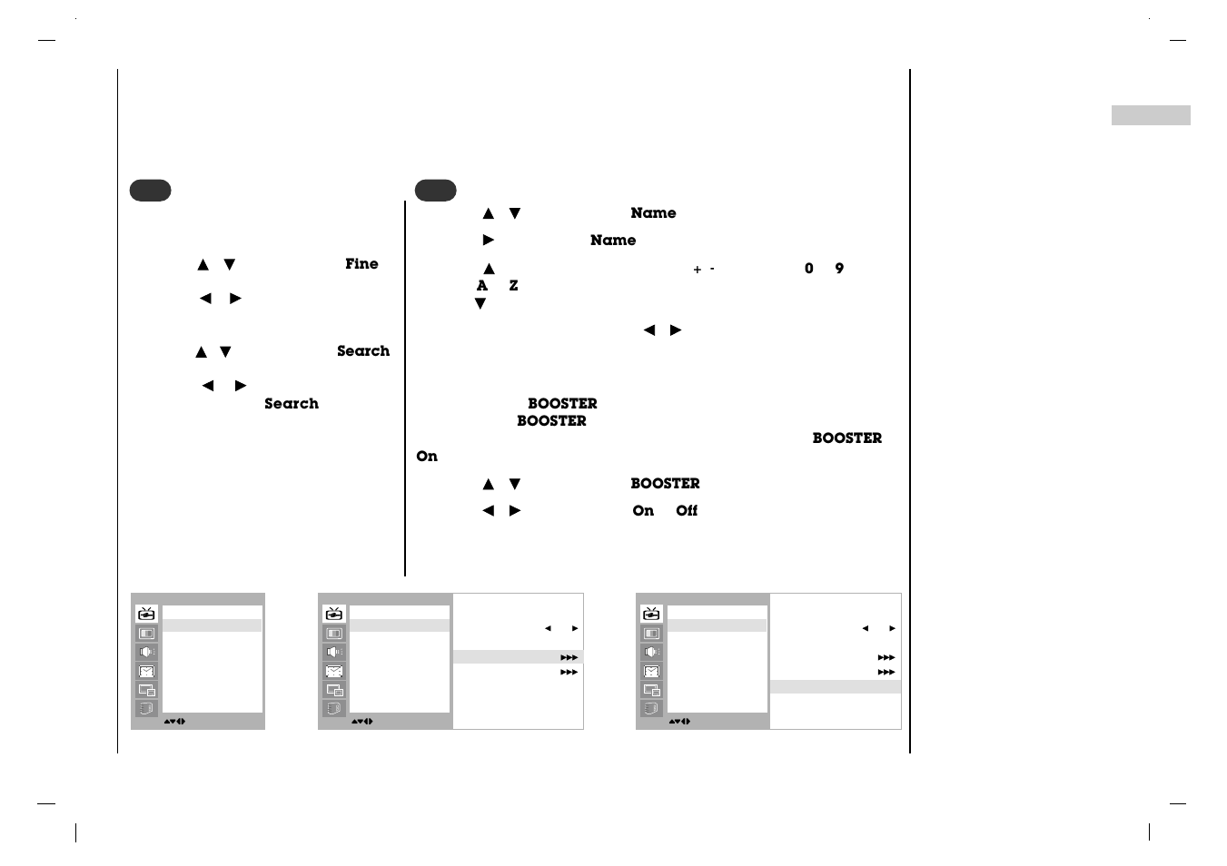 Setting up tv stations, Manual programme tuning (in analogue mode only) | NEC NLT-32HD1 User Manual | Page 17 / 52