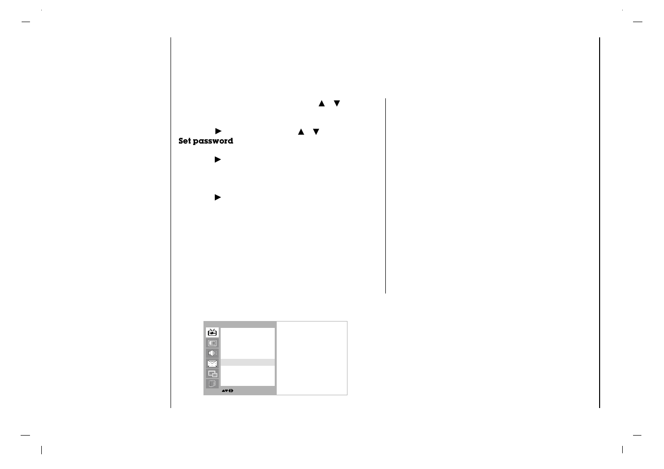 Setting up tv stations, Set password (in digital mode only) | NEC NLT-32HD1 User Manual | Page 22 / 52