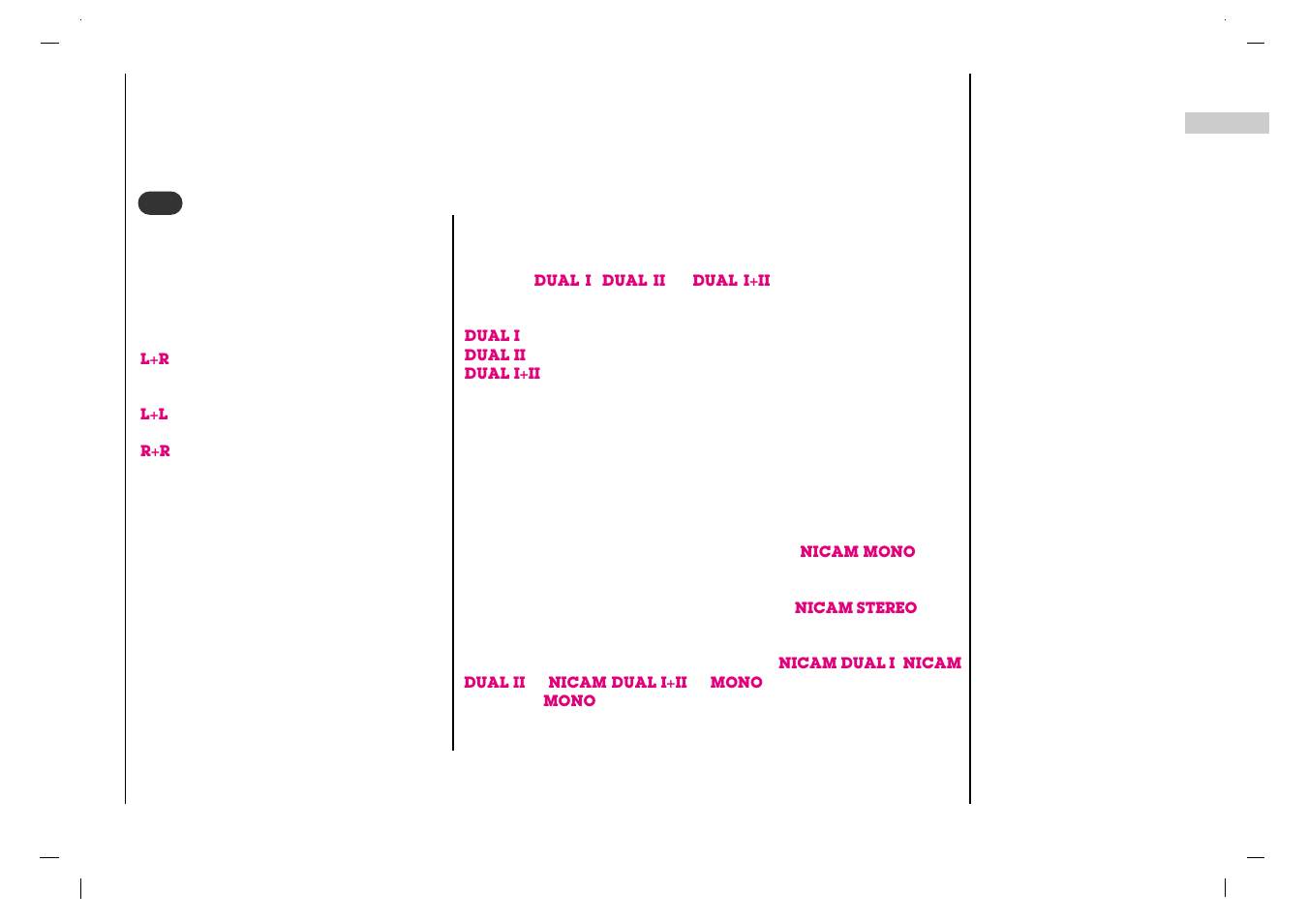 Sound menu | NEC NLT-32HD1 User Manual | Page 29 / 52