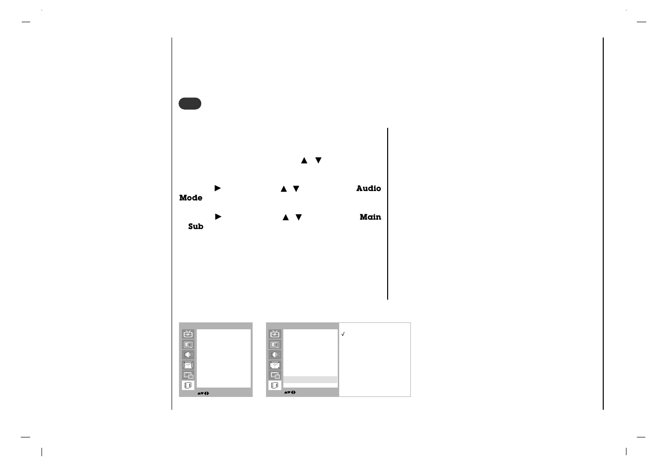 Setup menu, Audio mode (in digital mode only) | NEC NLT-32HD1 User Manual | Page 34 / 52