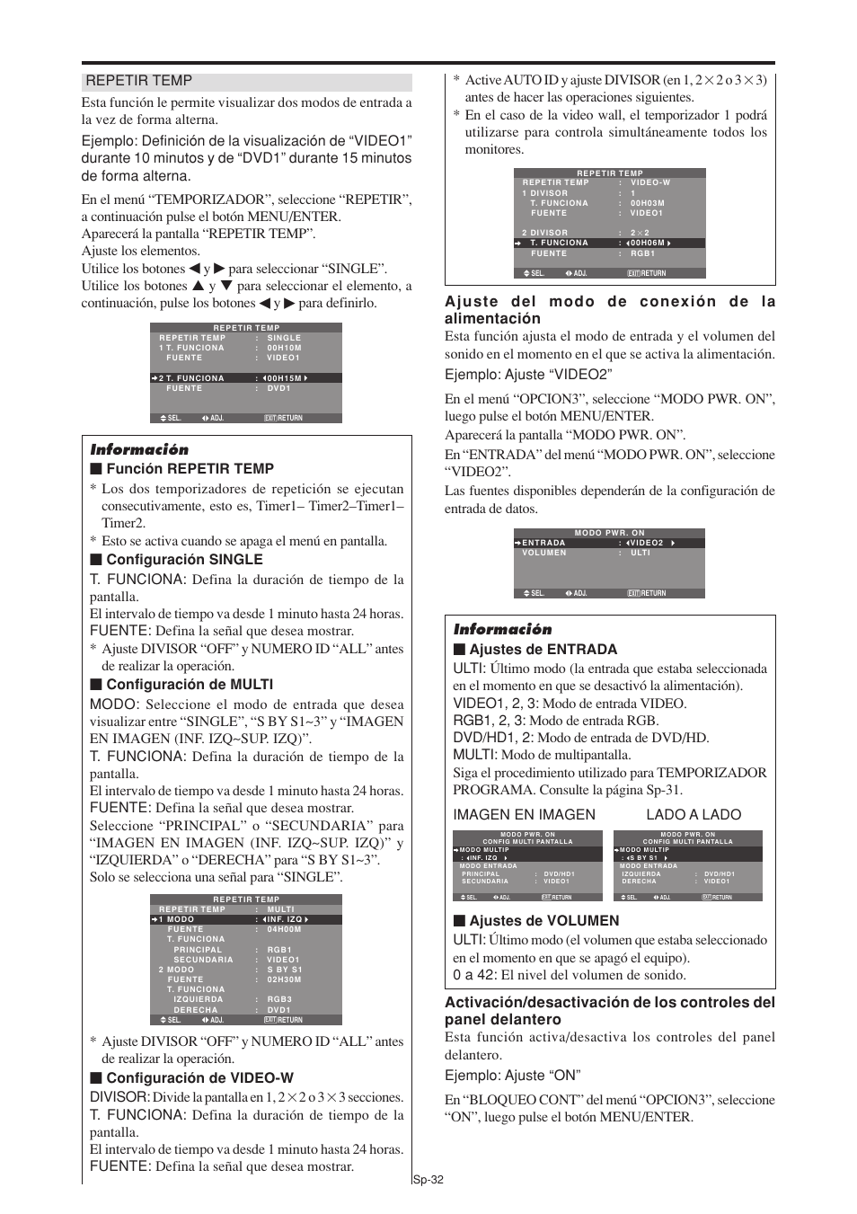 Para definirlo | NEC PX-60XM5A User Manual | Page 132 / 203