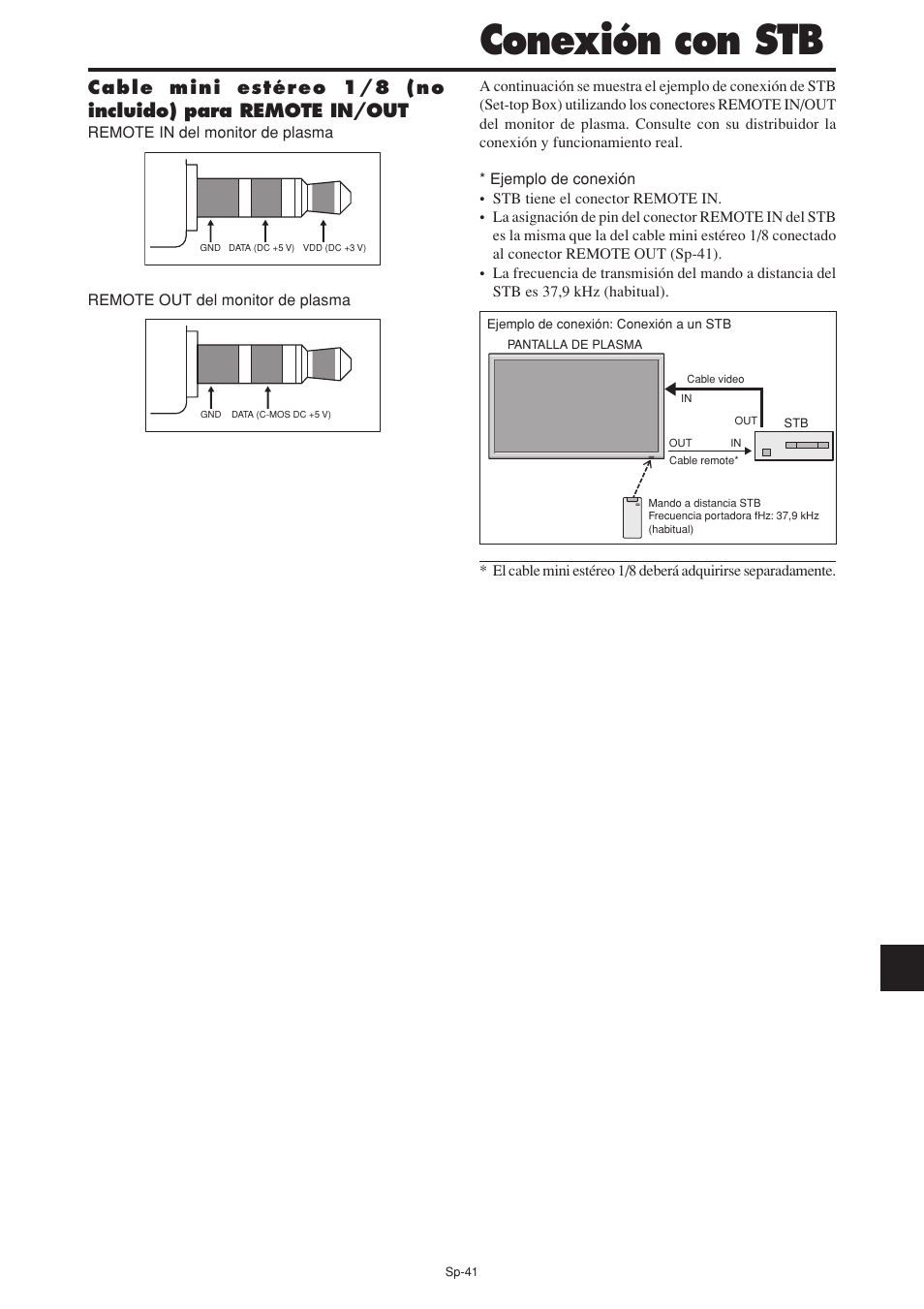 Conexión con stb | NEC PX-60XM5A User Manual | Page 141 / 203