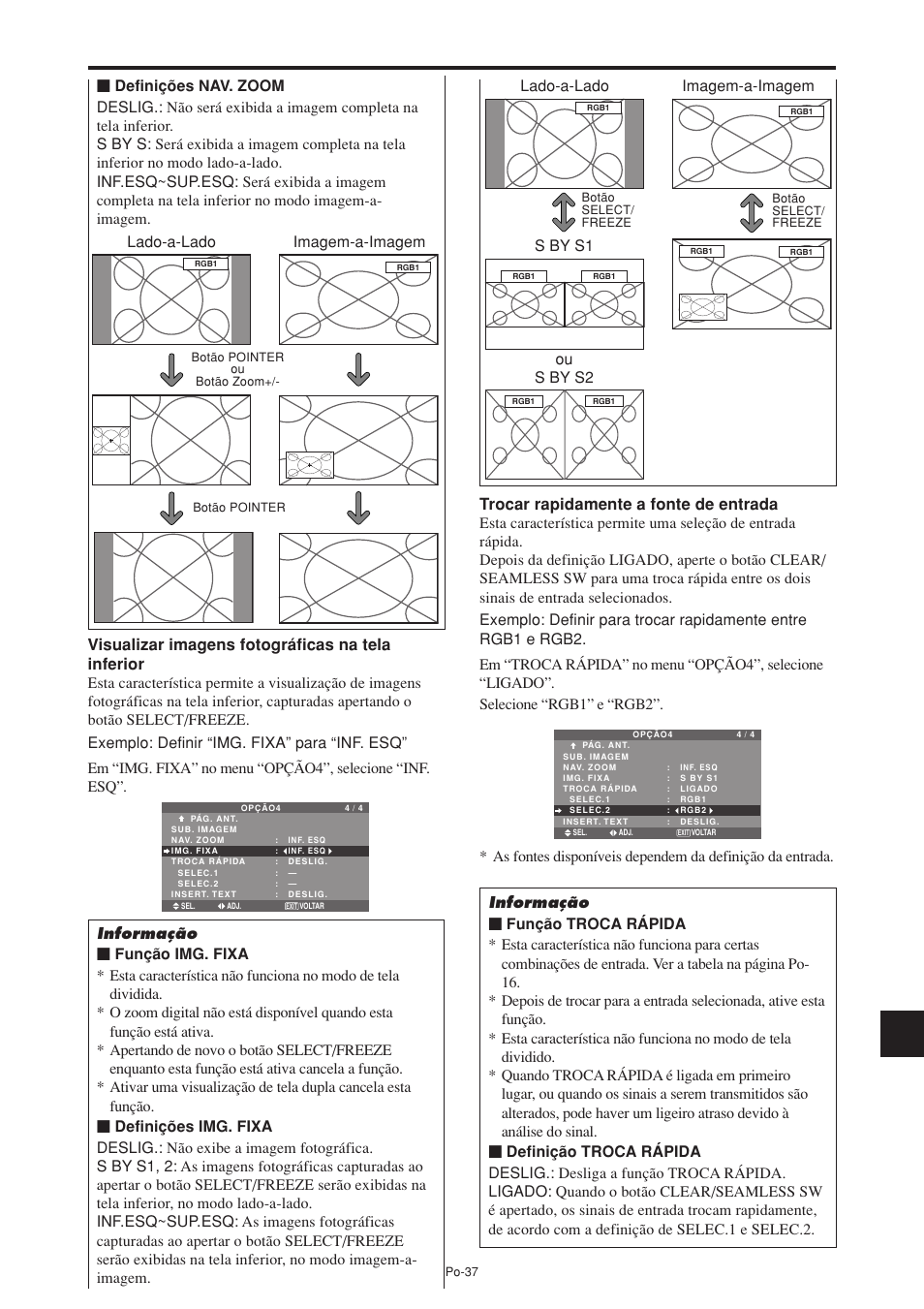 Lado-a-lado imagem-a-imagem, S by s1 | NEC PX-60XM5A User Manual | Page 187 / 203