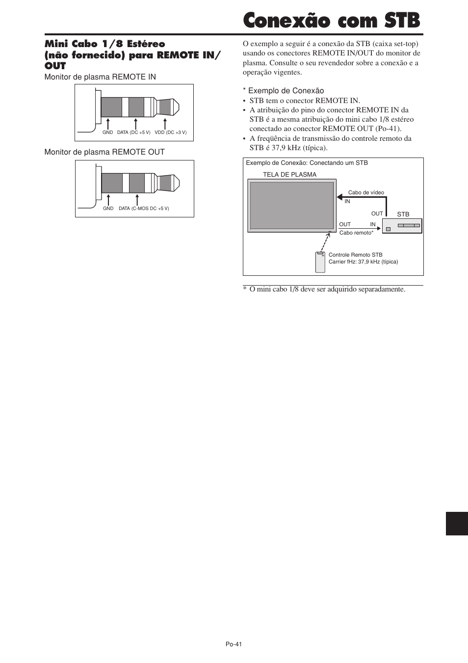 Conexão com stb | NEC PX-60XM5A User Manual | Page 191 / 203