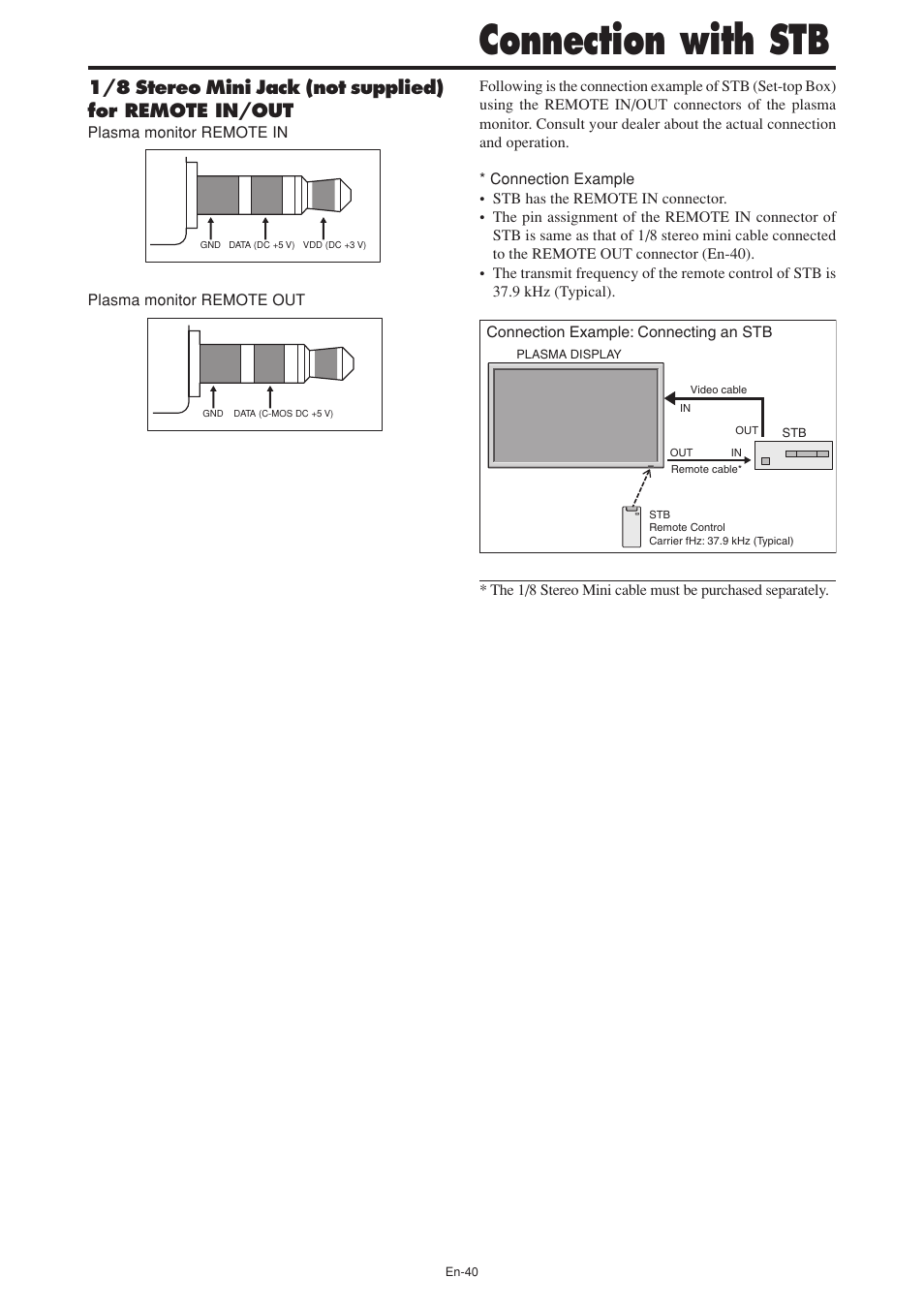 Connection with stb | NEC PX-60XM5A User Manual | Page 41 / 203