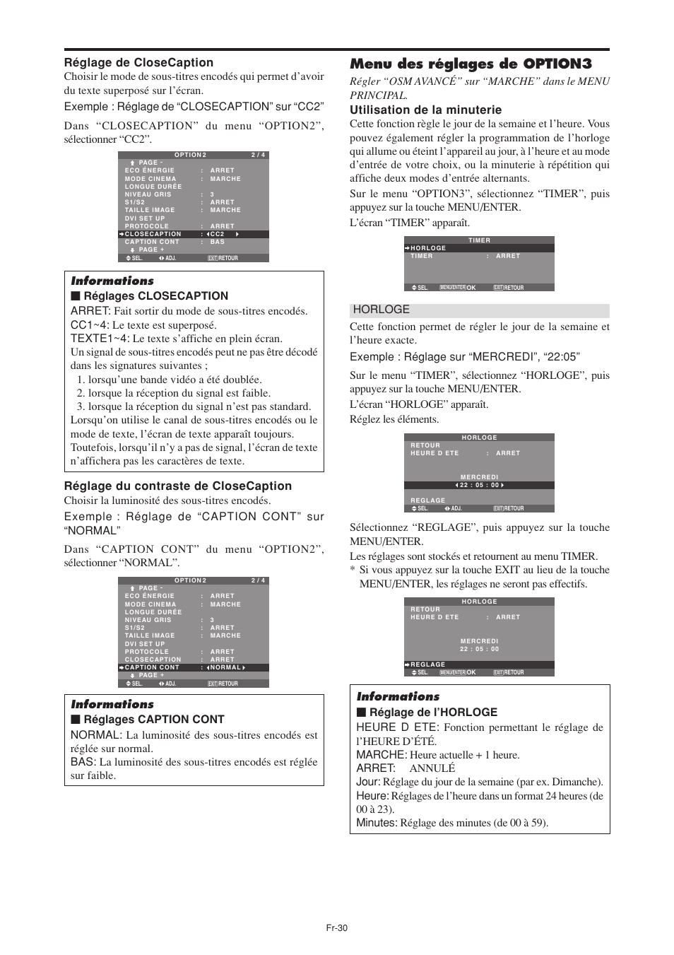 Menu des réglages de option3 | NEC PX-60XM5A User Manual | Page 80 / 203