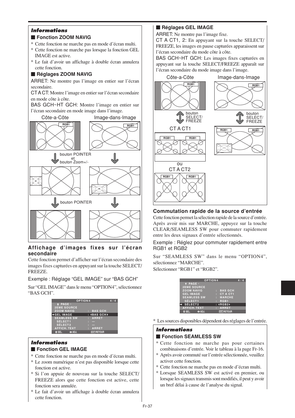 Côte-a-côte image-dans-image, Ct a ct1 | NEC PX-60XM5A User Manual | Page 87 / 203