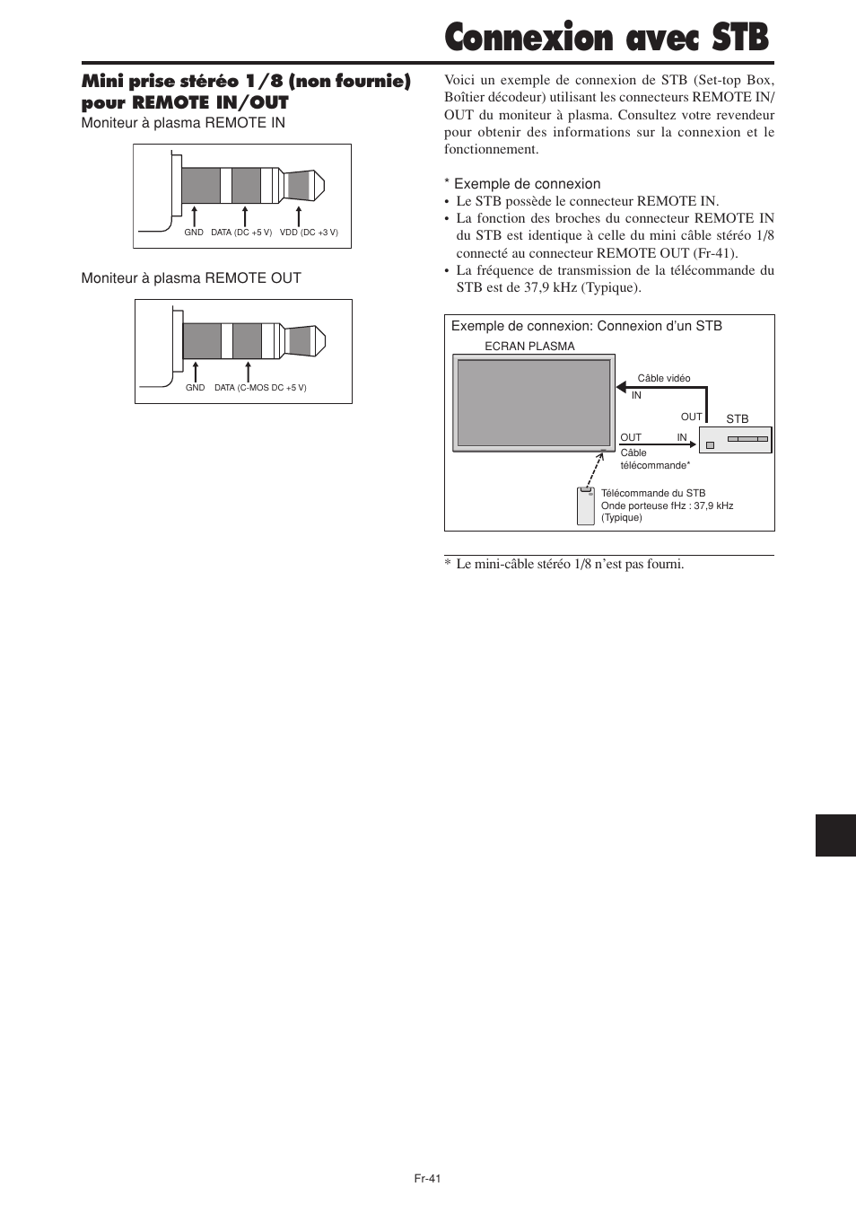 Connexion avec stb | NEC PX-60XM5A User Manual | Page 91 / 203