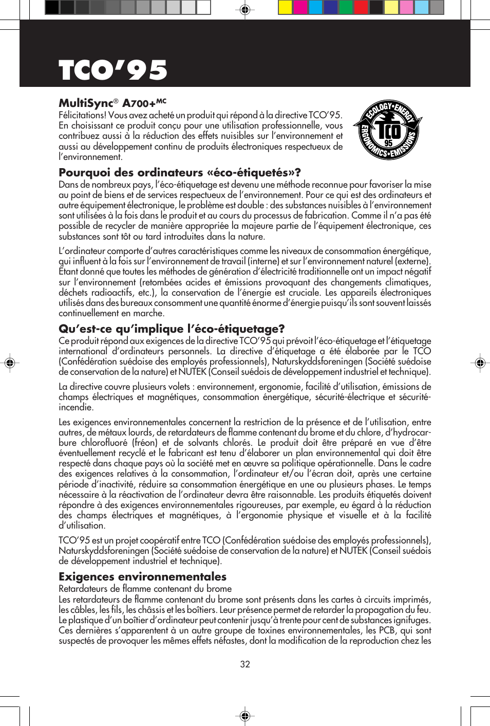 Tco’95 | NEC A700+TM User Manual | Page 34 / 56