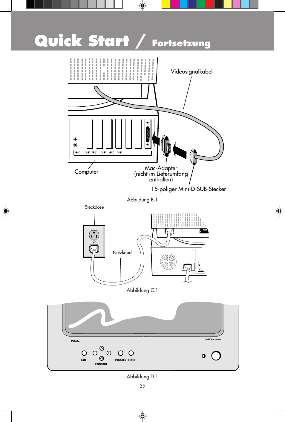 Quick start, Fortsetzung | NEC A700+TM User Manual | Page 41 / 56