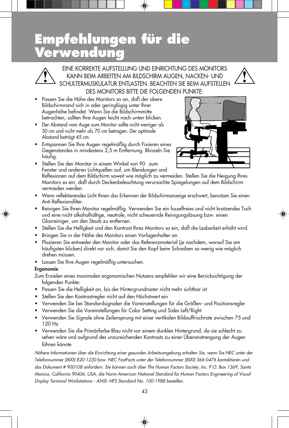 Empfehlungen für die verwendung | NEC A700+TM User Manual | Page 45 / 56