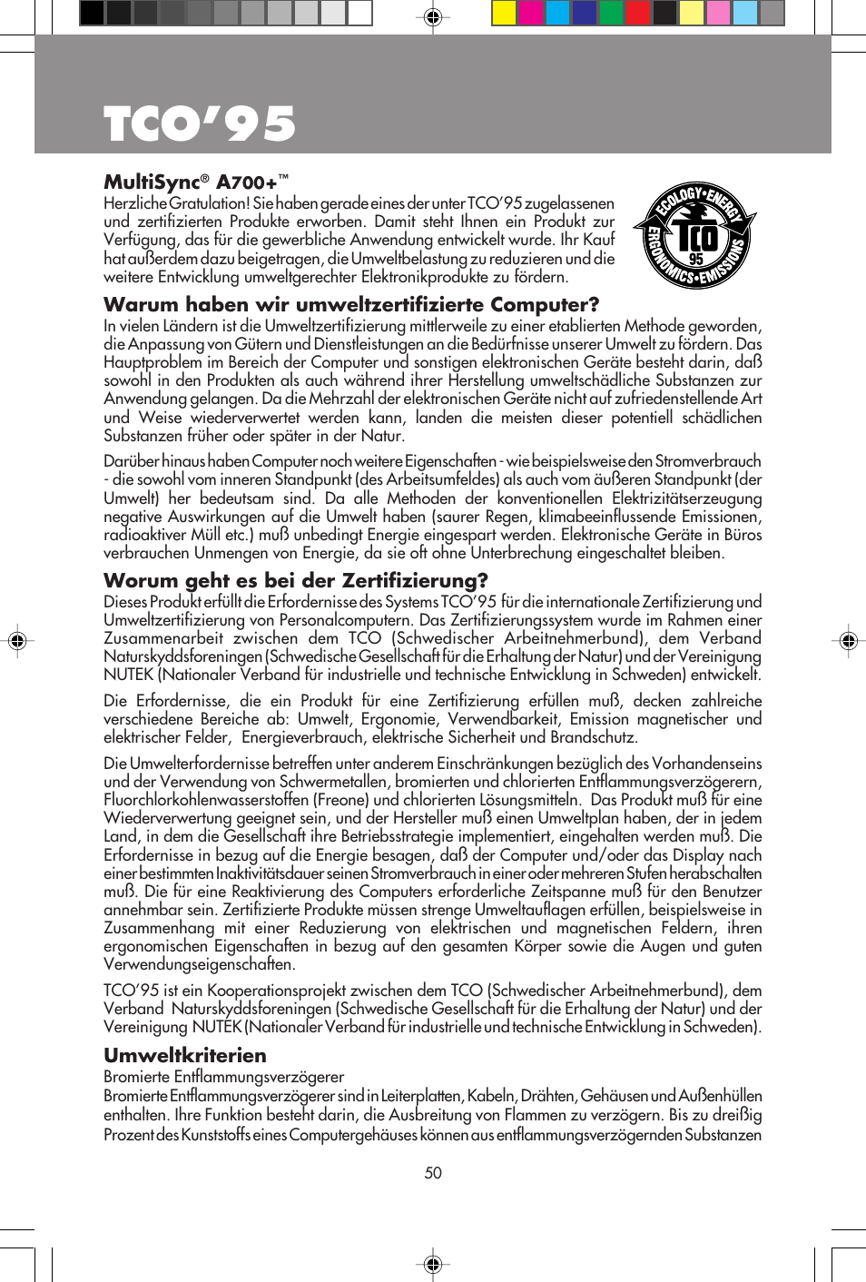 Tco’95 | NEC A700+TM User Manual | Page 52 / 56