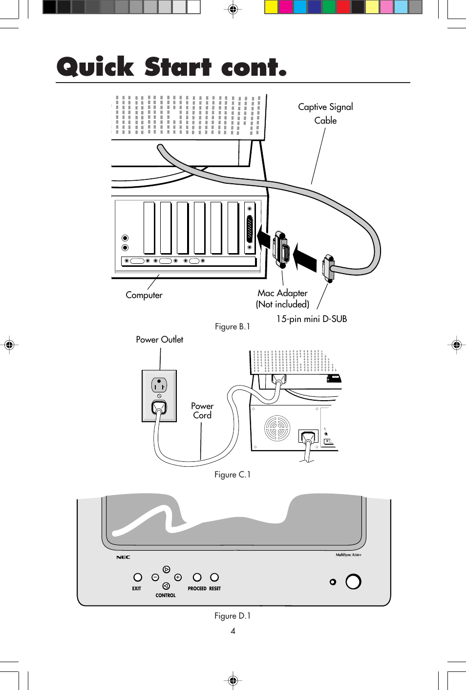 Quick start cont | NEC A700+TM User Manual | Page 6 / 56