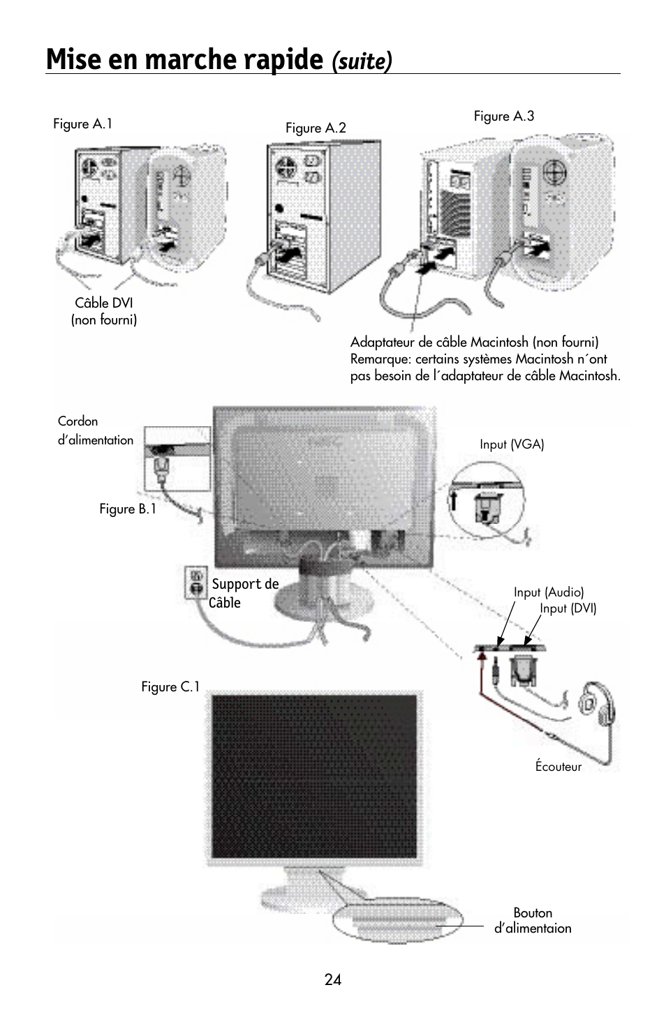 Mise en marche rapide, Suite) | NEC MULTISYNC LCD195WVXM User Manual | Page 26 / 64