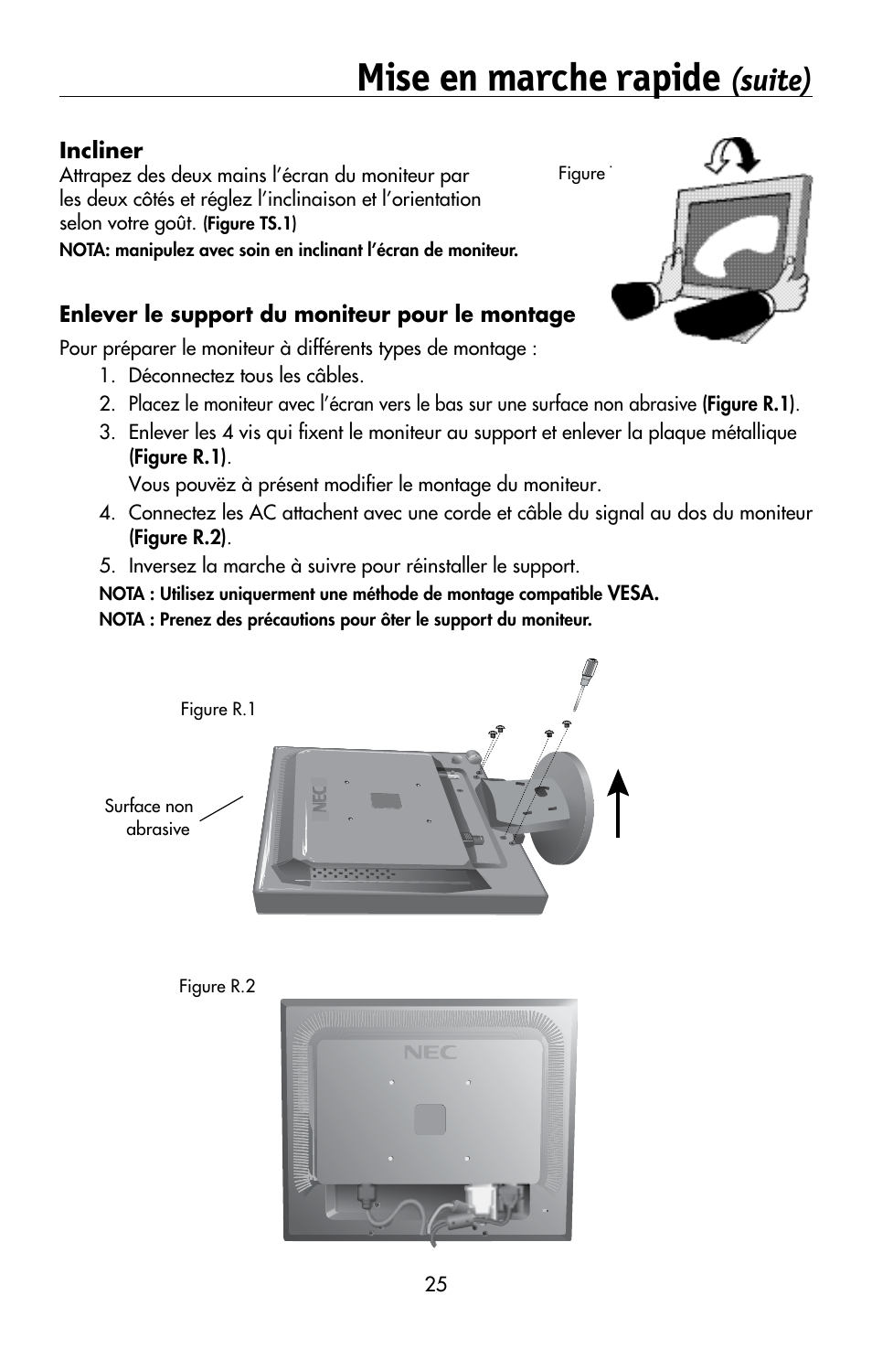 Mise en marche rapide, Suite) | NEC MULTISYNC LCD195WVXM User Manual | Page 27 / 64