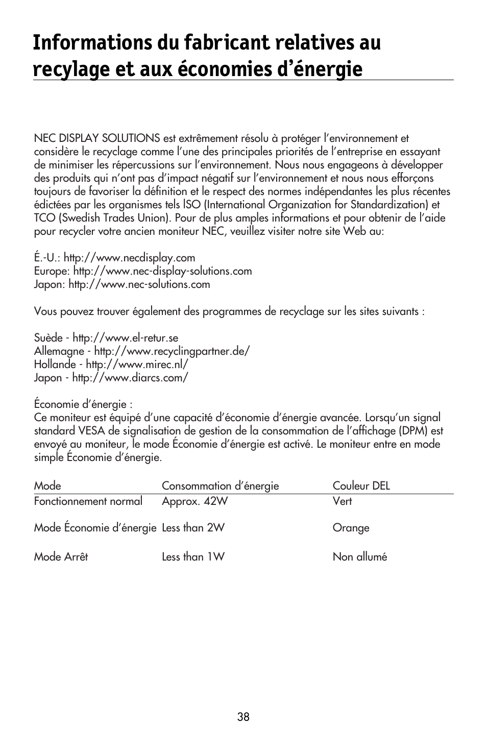 NEC MULTISYNC LCD195WVXM User Manual | Page 40 / 64