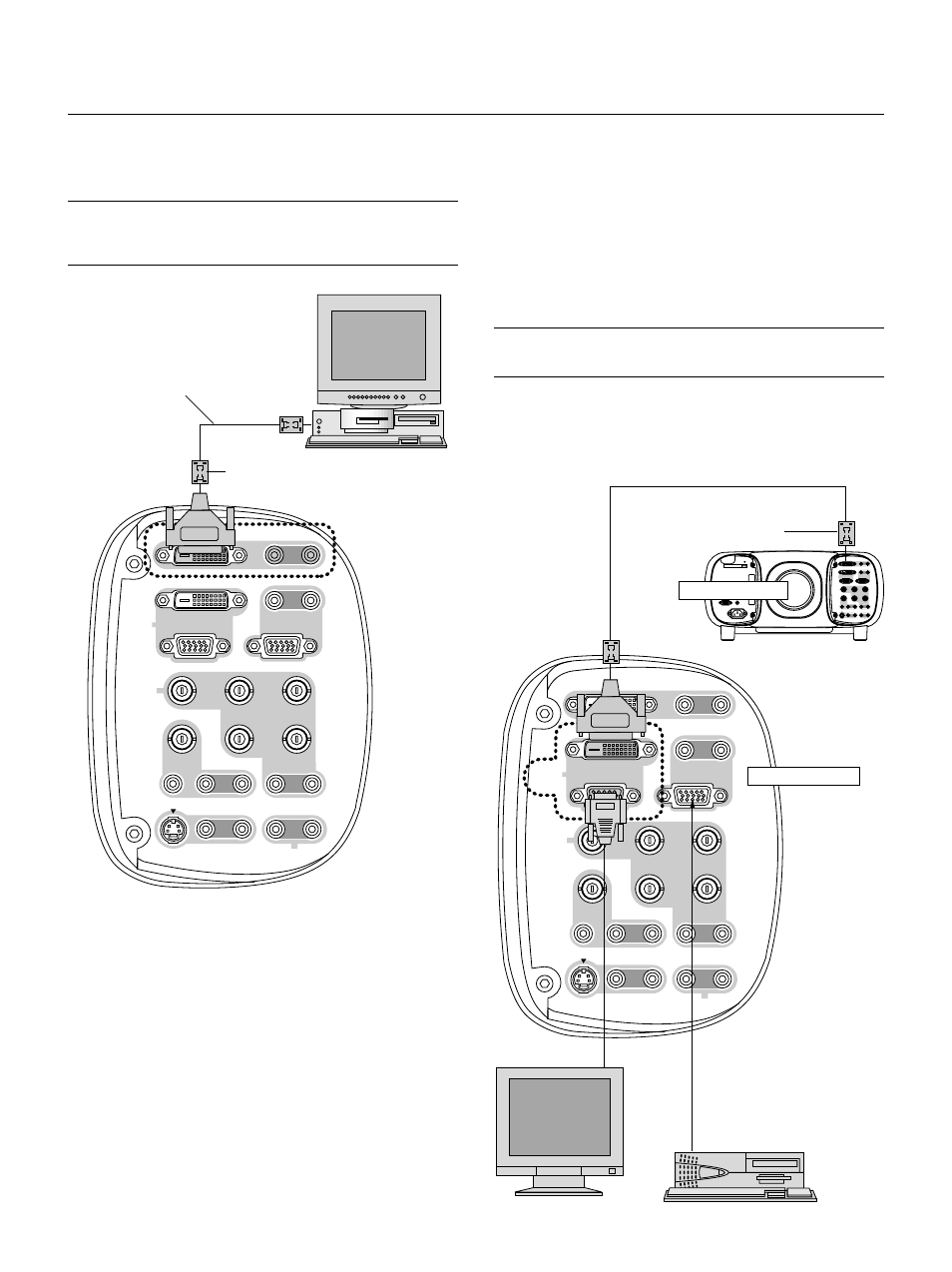 E – 26 using output connectors, Connecting a pc with dvi output, Dvi digital input | Supplied ferrite clamp core | NEC GT2150 User Manual | Page 36 / 74