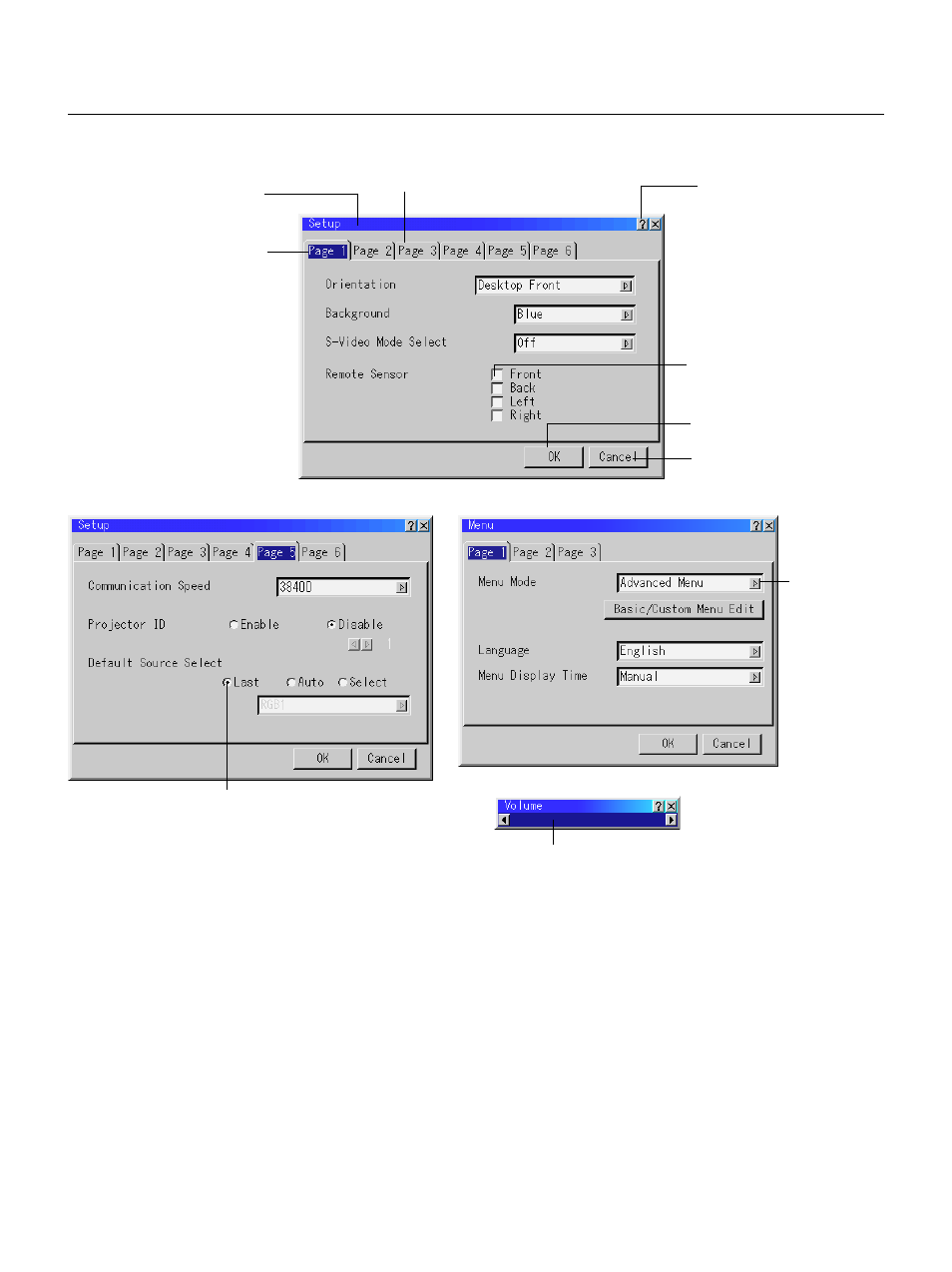 Menu elements | NEC GT2150 User Manual | Page 50 / 74