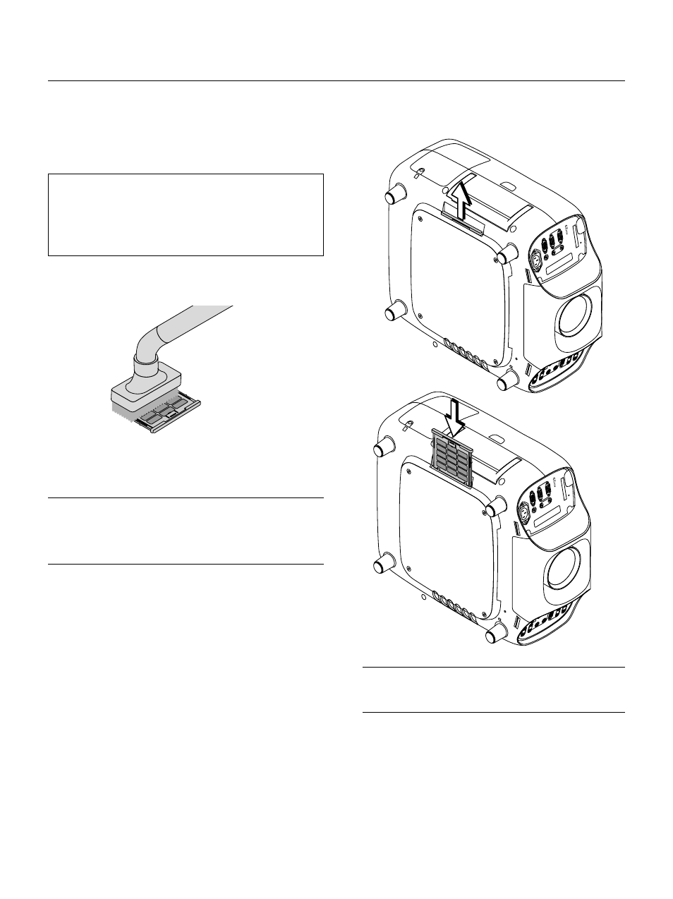 Nettoyage ou remplacement du filtre, E – 55, Pour nettoyer le filtre à air | Pour remplacer le filtre à air | NEC GT2150 User Manual | Page 65 / 74