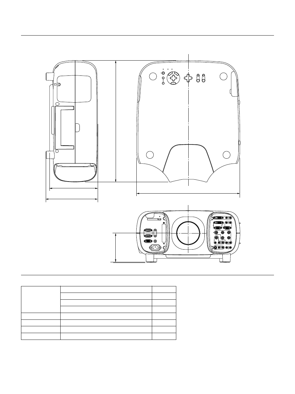 Appendix, Cabinet dimensions, E – 59 | Optional accessories, Unit = inch (mm), Lens center | NEC GT2150 User Manual | Page 69 / 74
