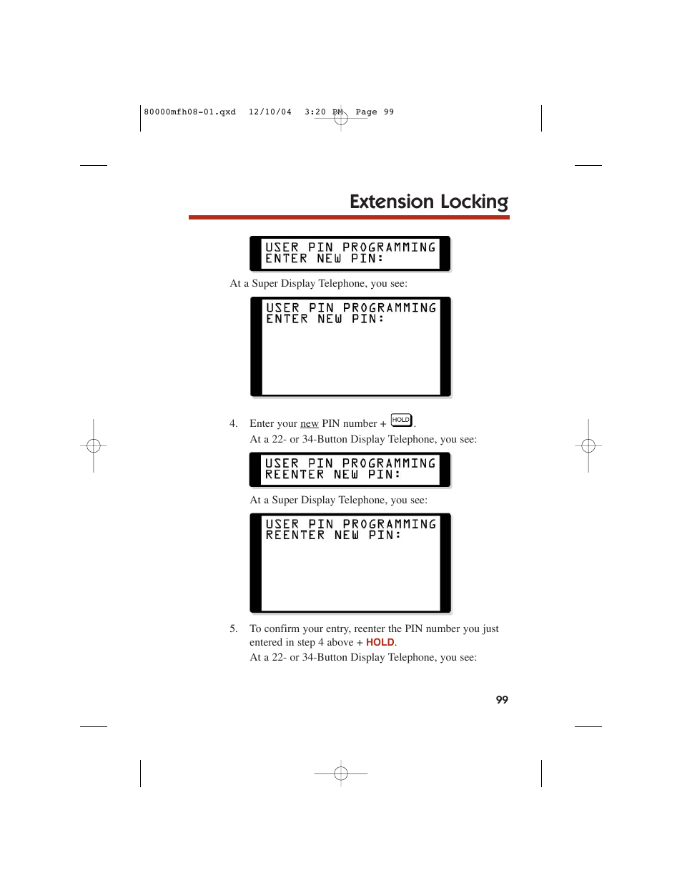 Extension locking | NEC DS1000 User Manual | Page 107 / 216