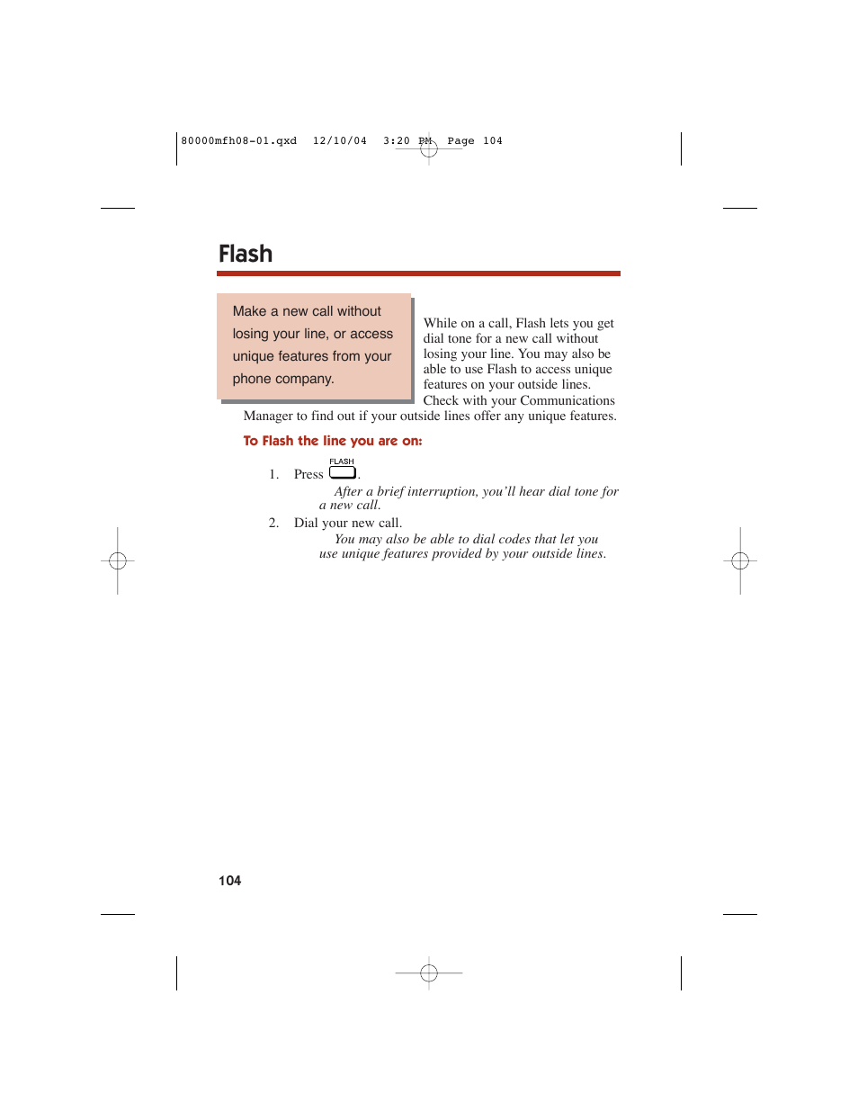 Flash | NEC DS1000 User Manual | Page 112 / 216