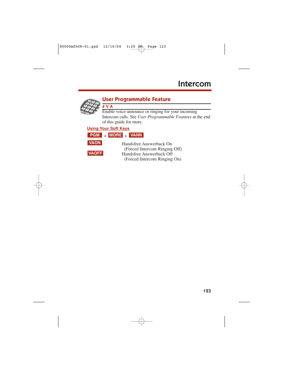 Intercom | NEC DS1000 User Manual | Page 131 / 216