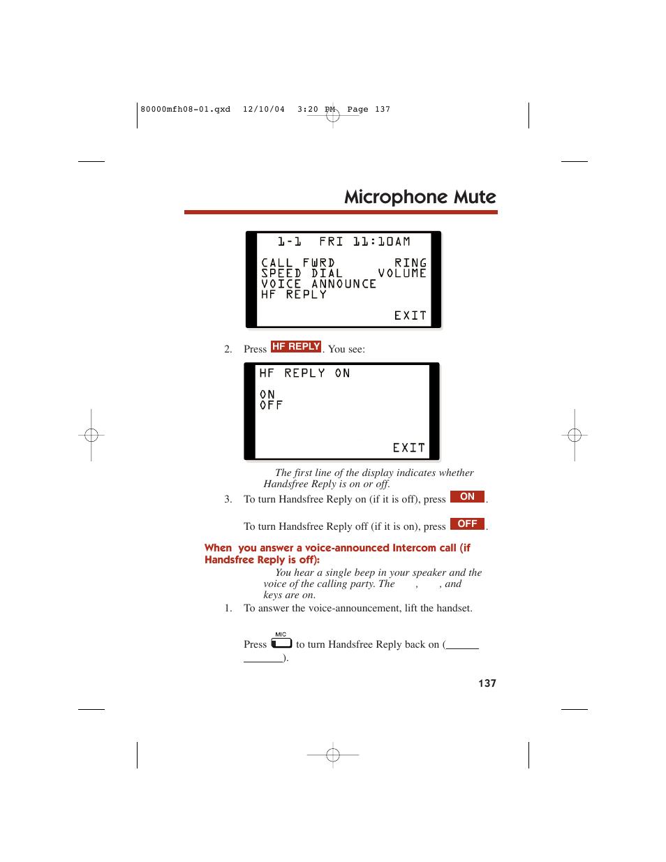 Microphone mute | NEC DS1000 User Manual | Page 145 / 216