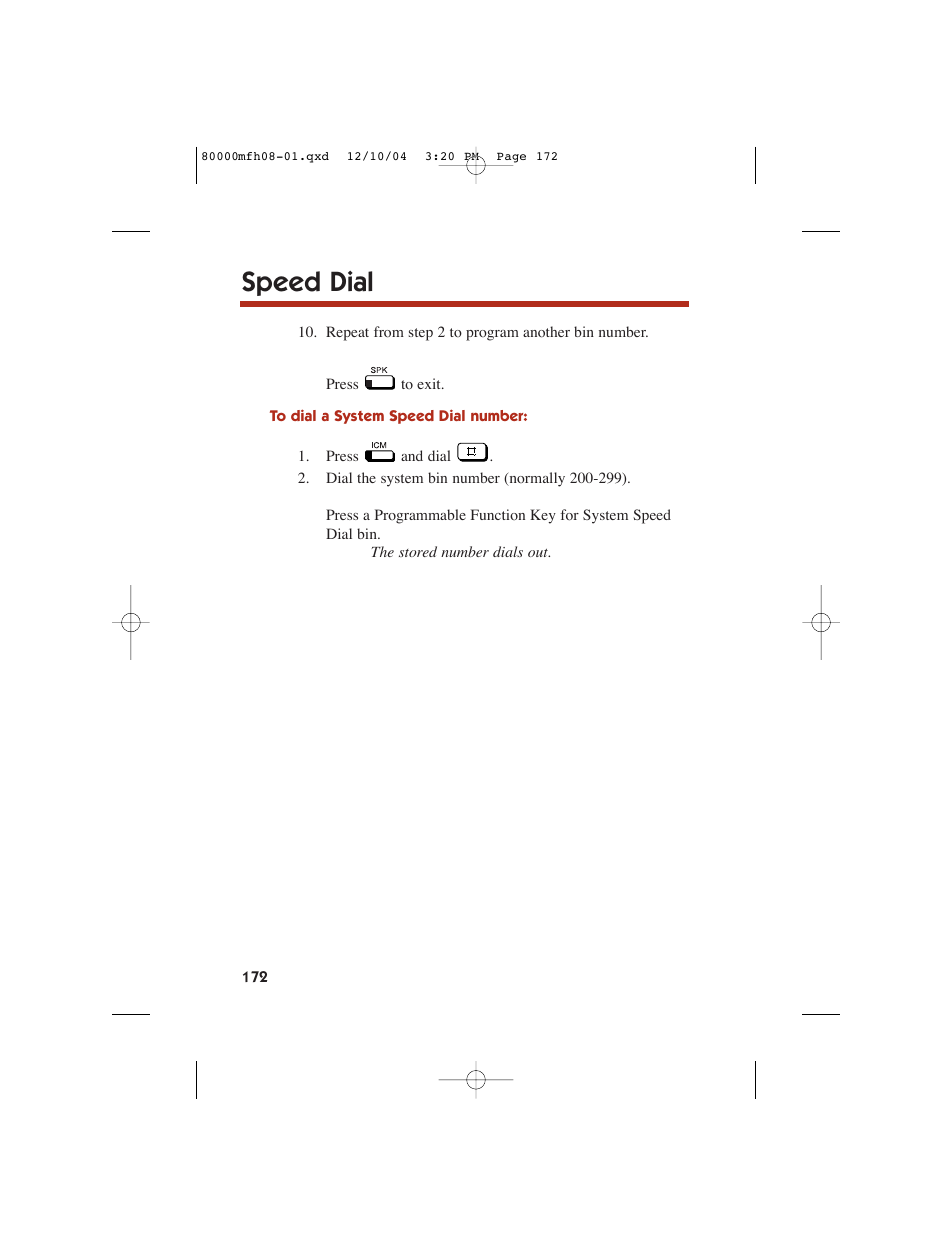 Speed dial | NEC DS1000 User Manual | Page 180 / 216