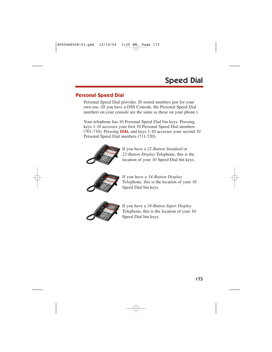 Speed dial | NEC DS1000 User Manual | Page 181 / 216